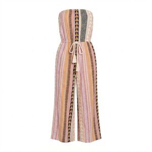 Elan Strapless Jumpsuit Women’s Wide-Leg Tie-Waist Boho Style